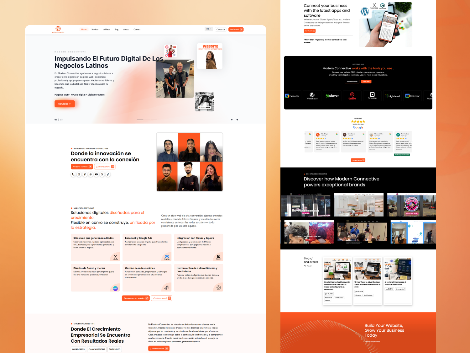 Modern Connective — homepage redesign